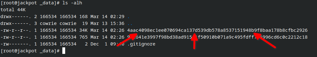 Screenshot of a terminal, listing malware by sha256 sum.
